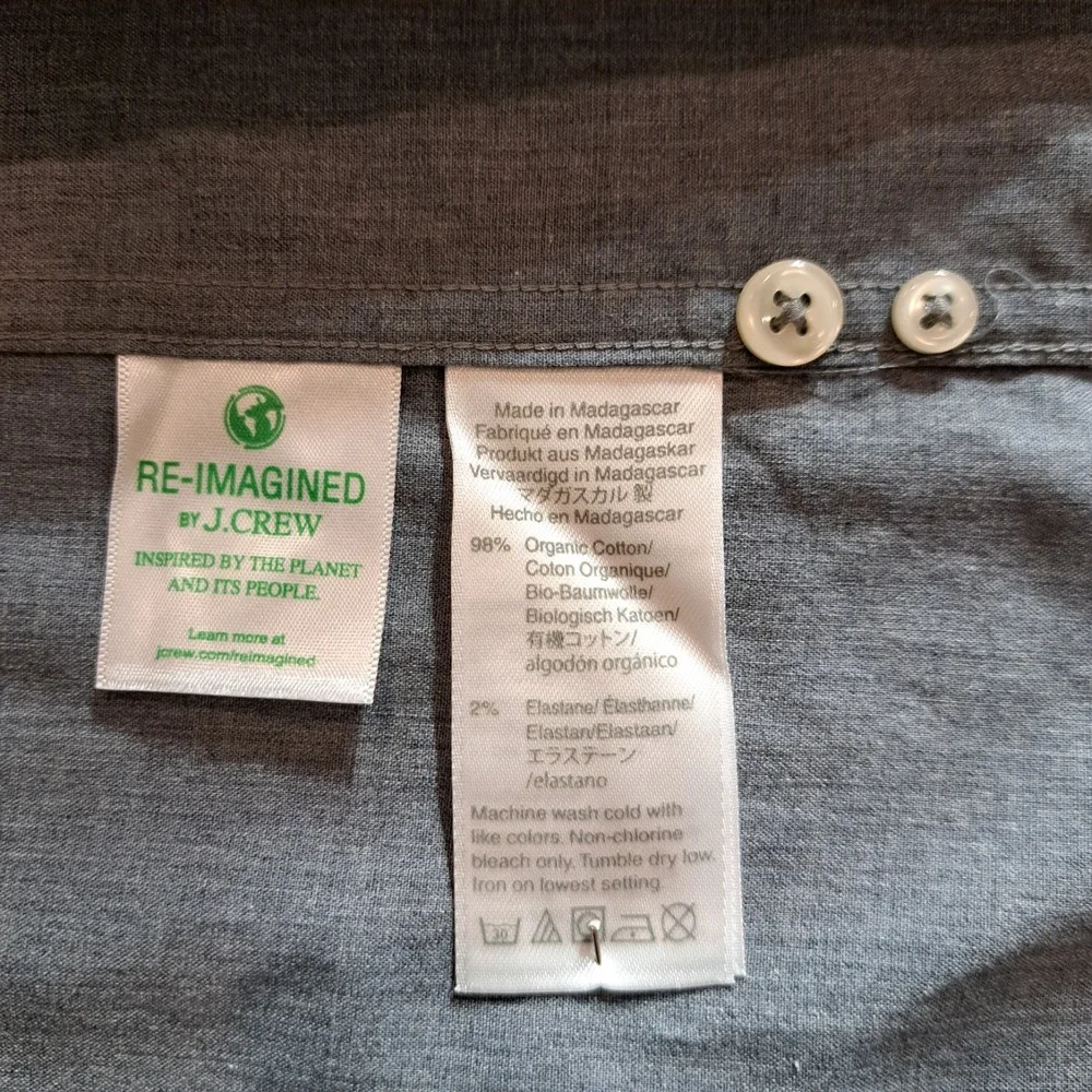 J.Crew Men's Collared Button-Down Shirt‎ Size XLT Gray Long Sleeves